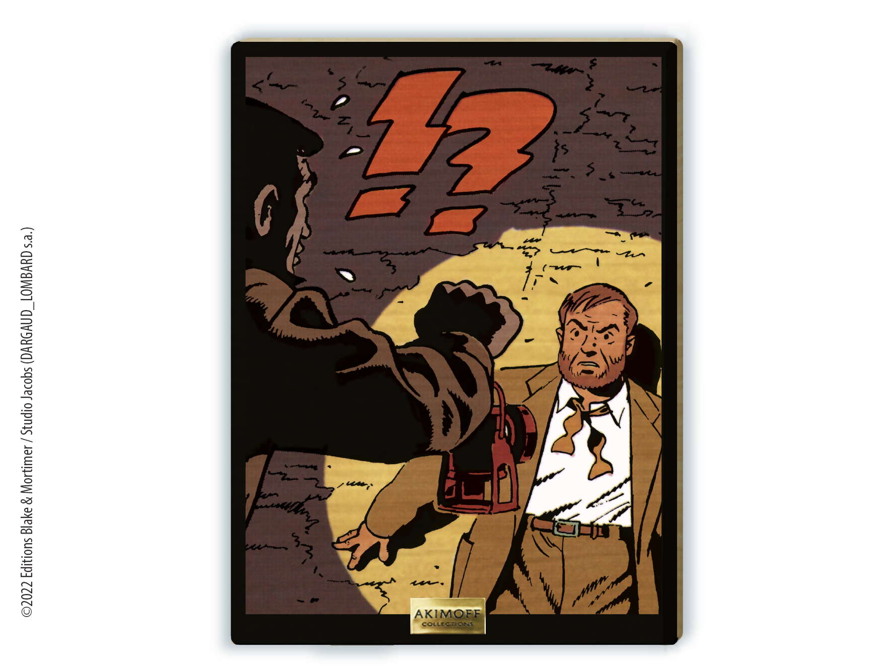 TABLEAU DE COLLECTION EN BOIS - BLAKE ET MORTIMER - MORTIMER !?