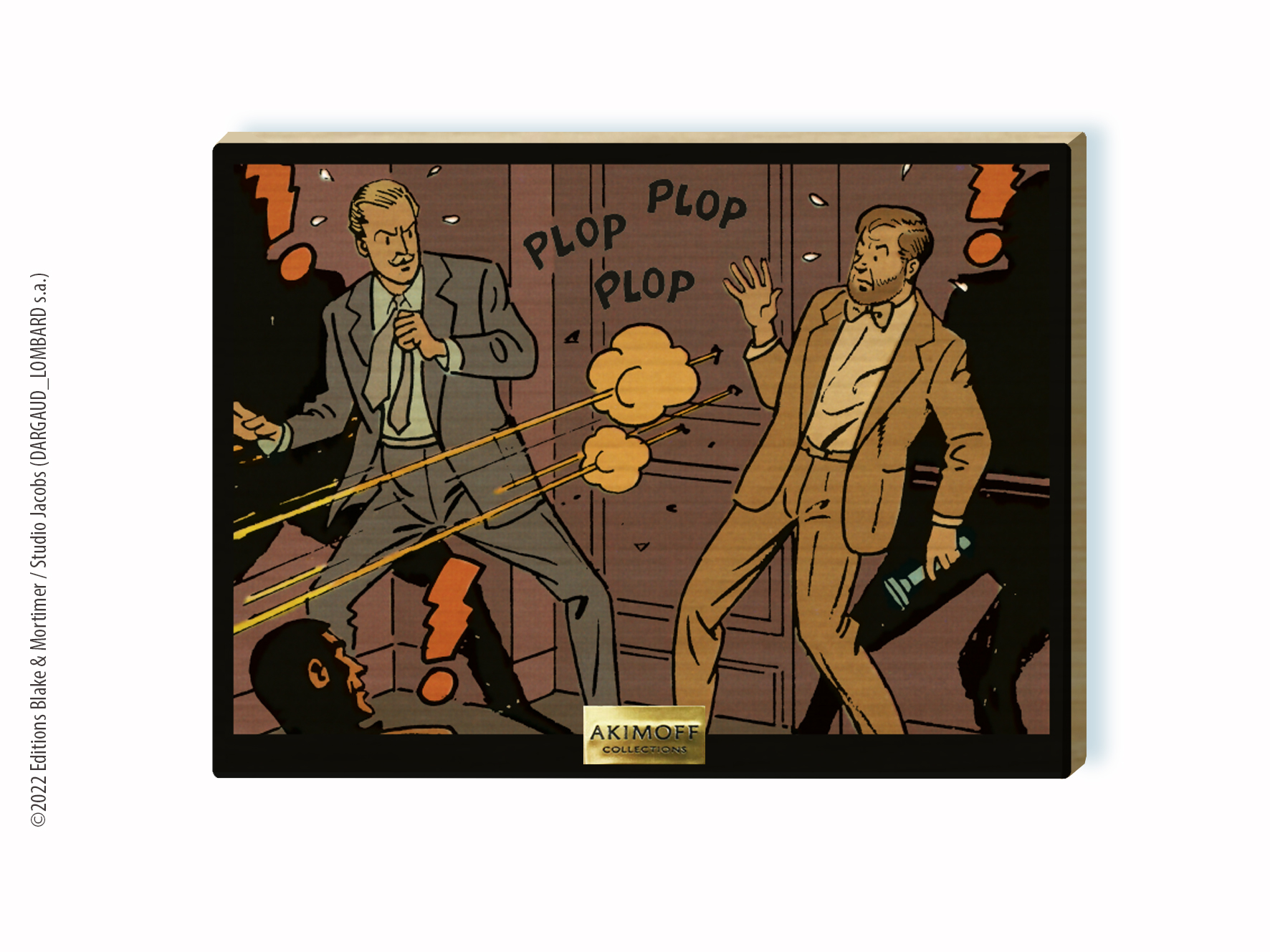 TABLEAU DE COLLECTION EN BOIS - BLAKE ET MORTIMER - BLAKE ET MORTIMER CANARDS PAR DES SILENCIEUX