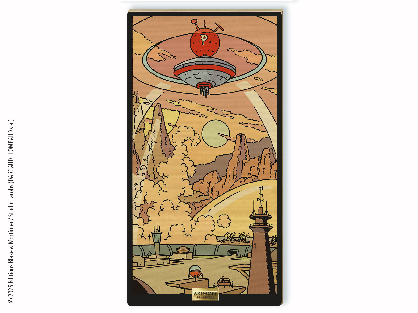 TABLEAU DE COLLECTION EN BOIS - BLAKE ET MORTIMER - BIENVENUE EN NOUVELLE ATLANTE