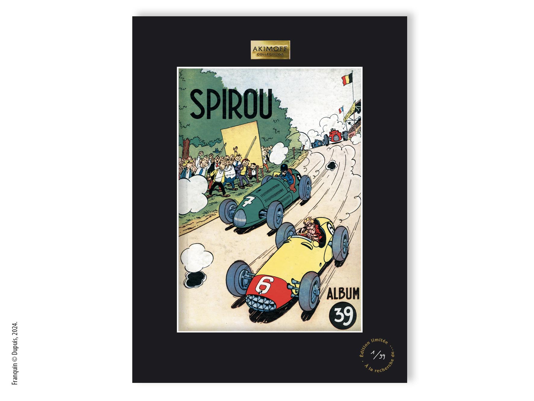 TIRAGE DE COLLECTION FRANQUIN AU JOURNAL SPIROU - COURSE AUTOMOBILE