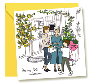CARTE POSTALE "BONNE FTE MAMAN"