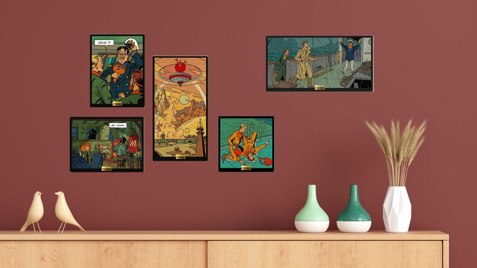 Tableaux de collection en bois - Blake et Mortimer - la menace Atlante