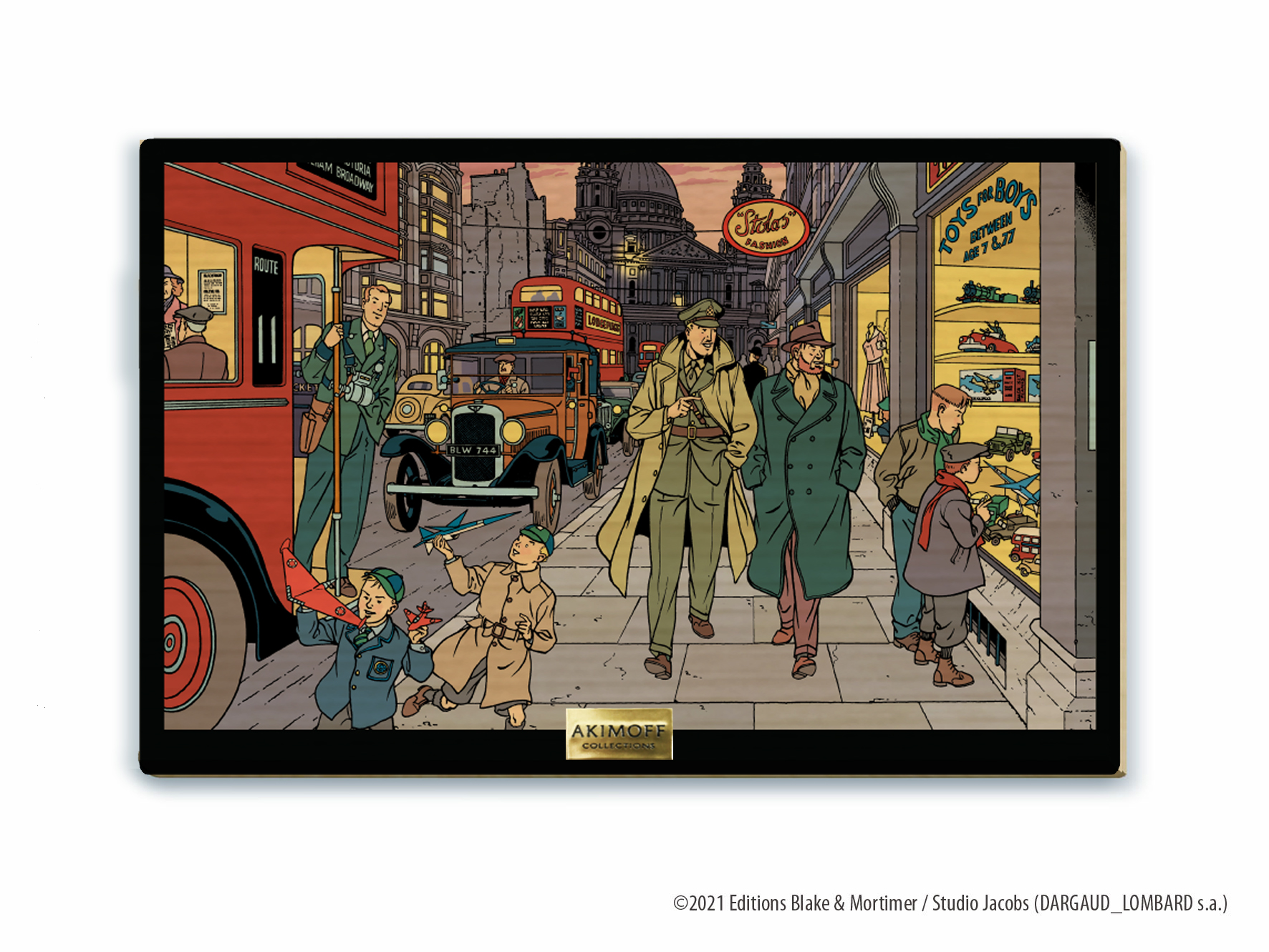 TABLEAU DE COLLECTION EN BOIS BLAKE ET MORTIMER • LE CAPTAINE HASSO