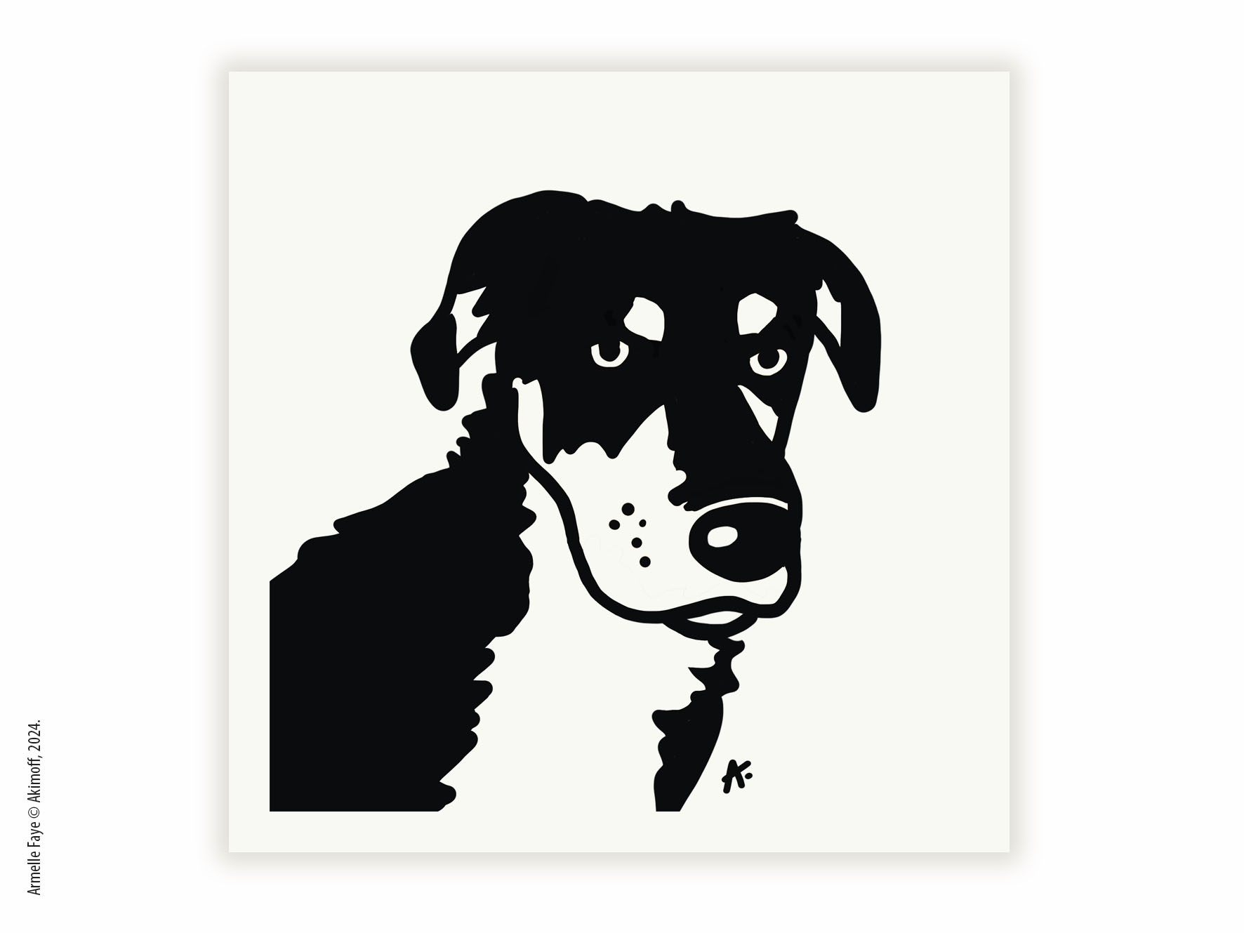 Illustration portrait d'identit en noir & blanc papier fine art