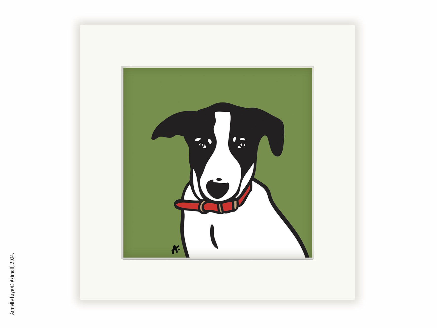 Illustration portrait d'identit en couleur papier fine art + marie louise