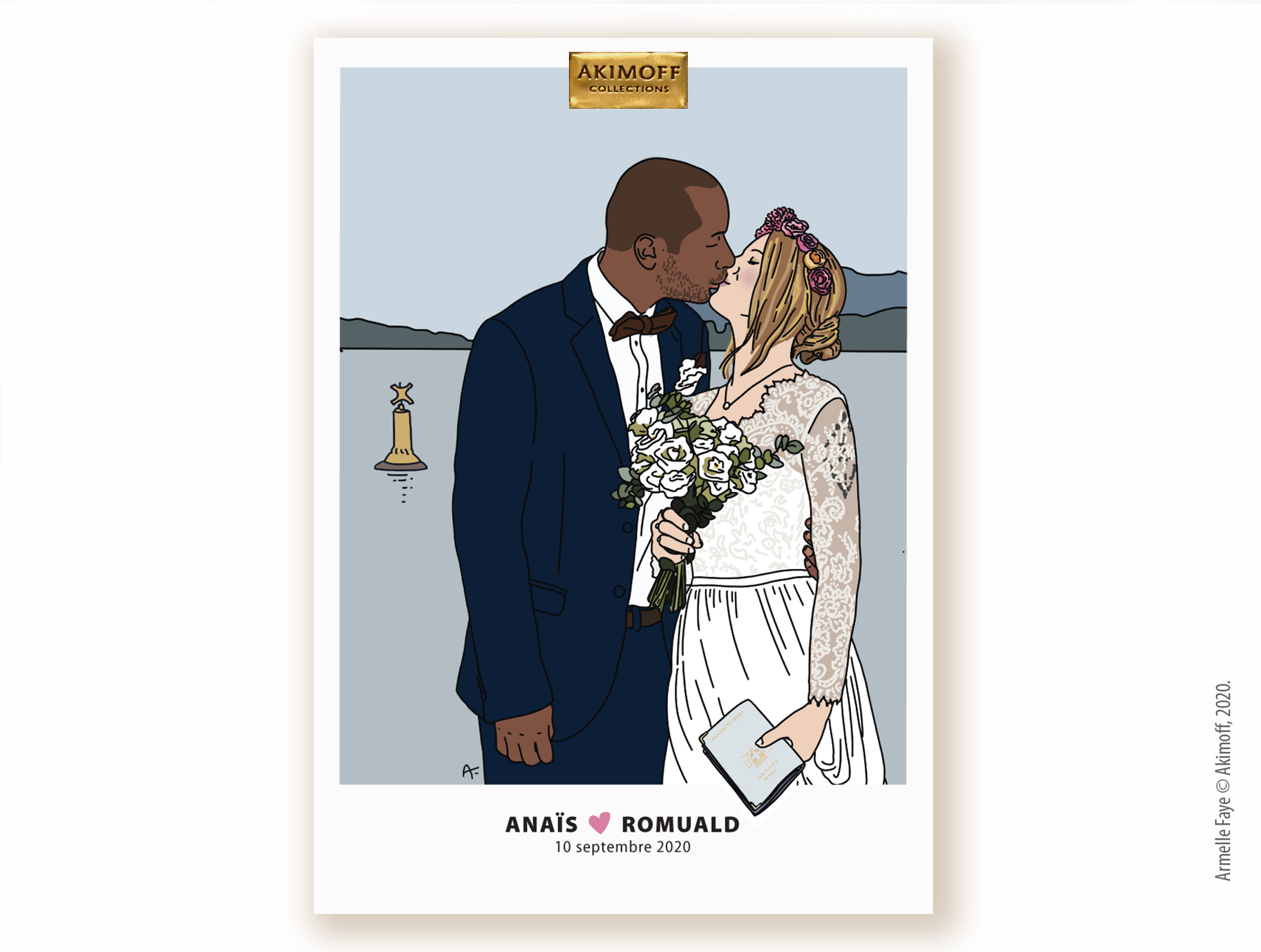 Illustration portrait de mariés