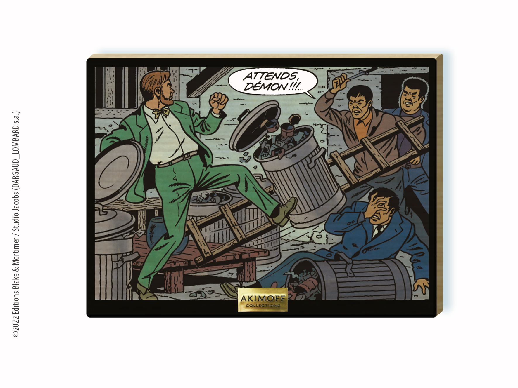 TABLEAU DE COLLECTION EN BOIS BLAKE ET MORTIMER • LA BAGARRE