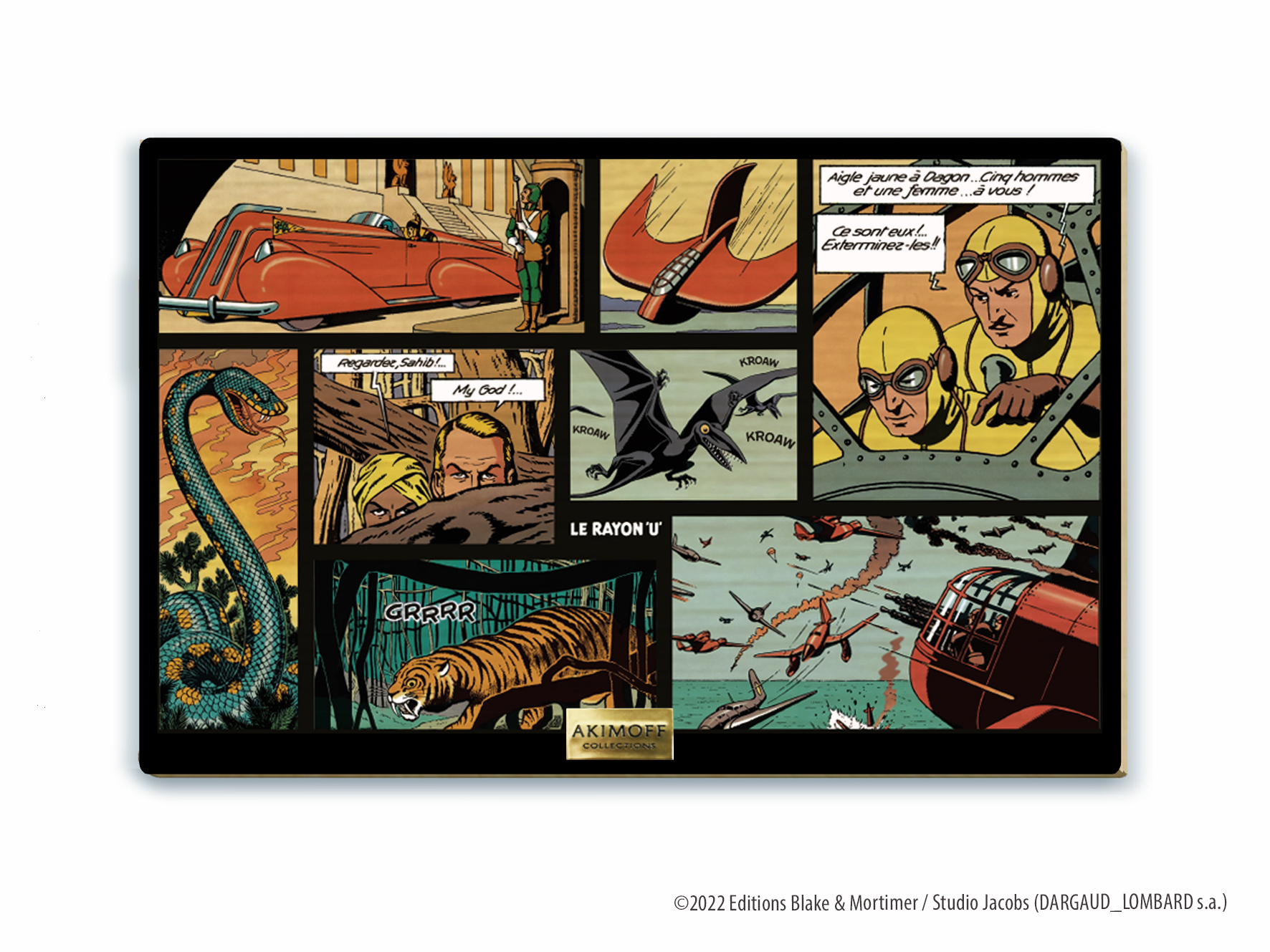 TABLEAU DE COLLECTION EN BOIS BLAKE ET MORTIMER • LE RAYON “U“