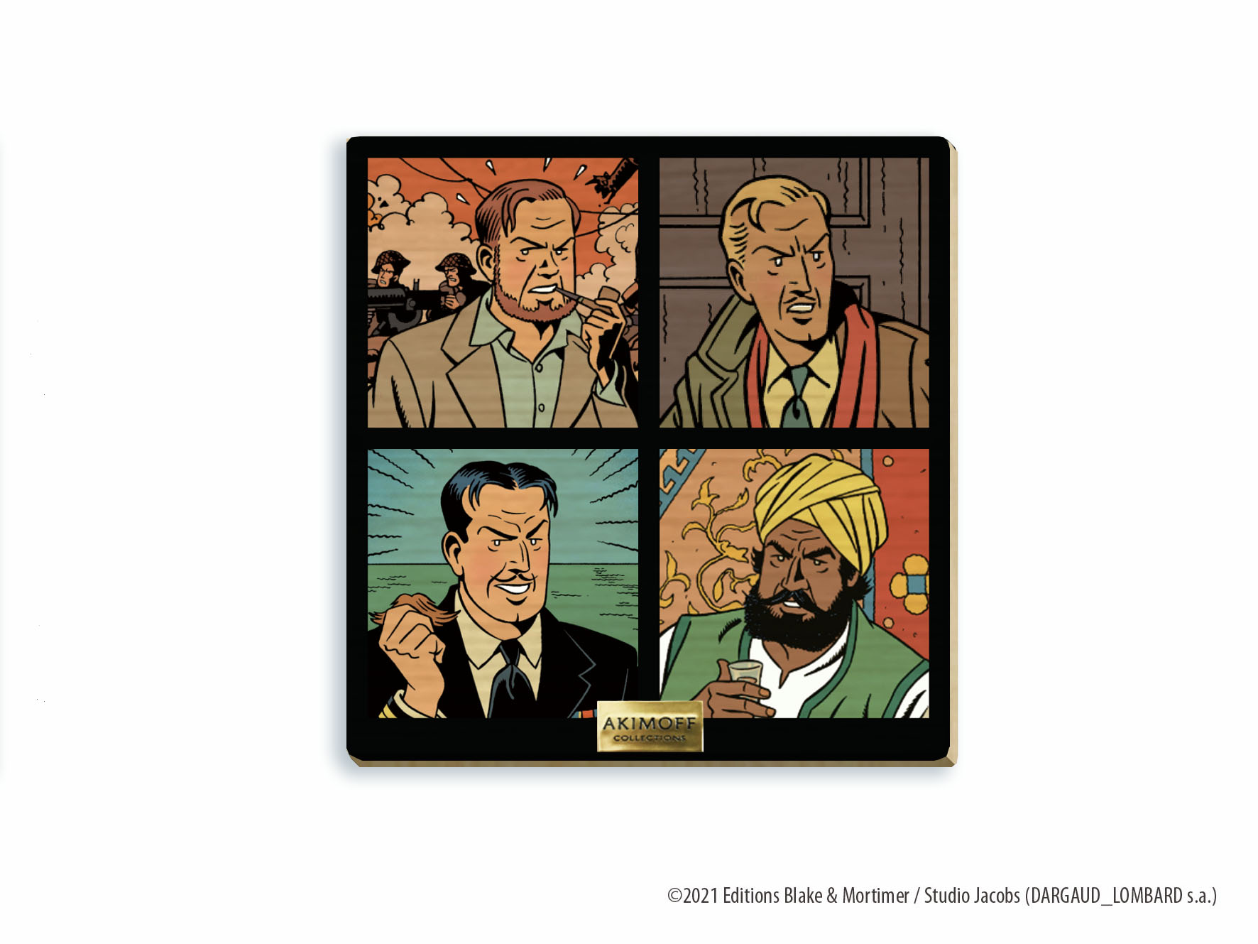 TABLEAU DE COLLECTION EN BOIS BLAKE ET MORTIMER • PORTRAITS…