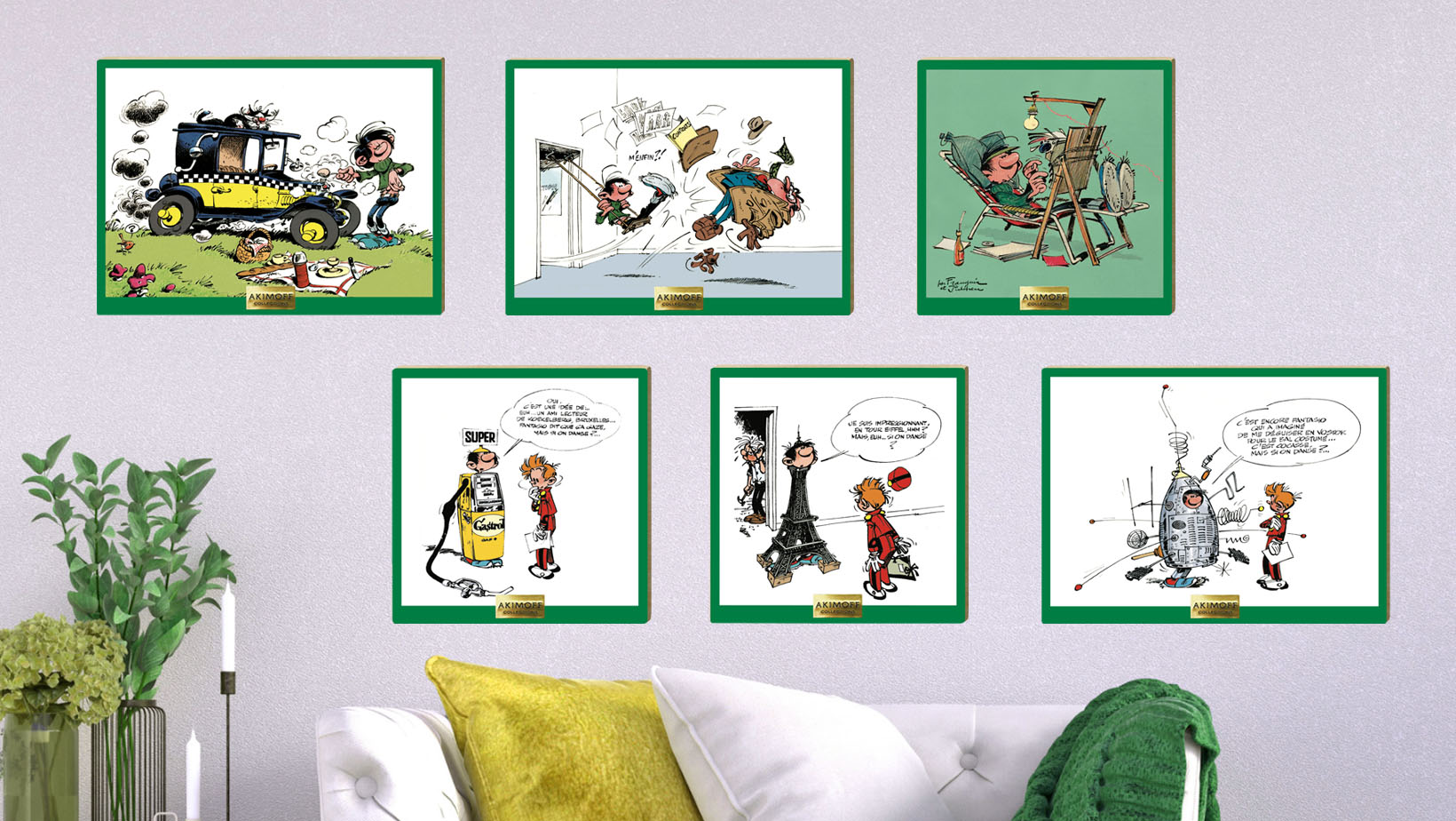 Gaston lagaffe tableaux en bois d’erabe 