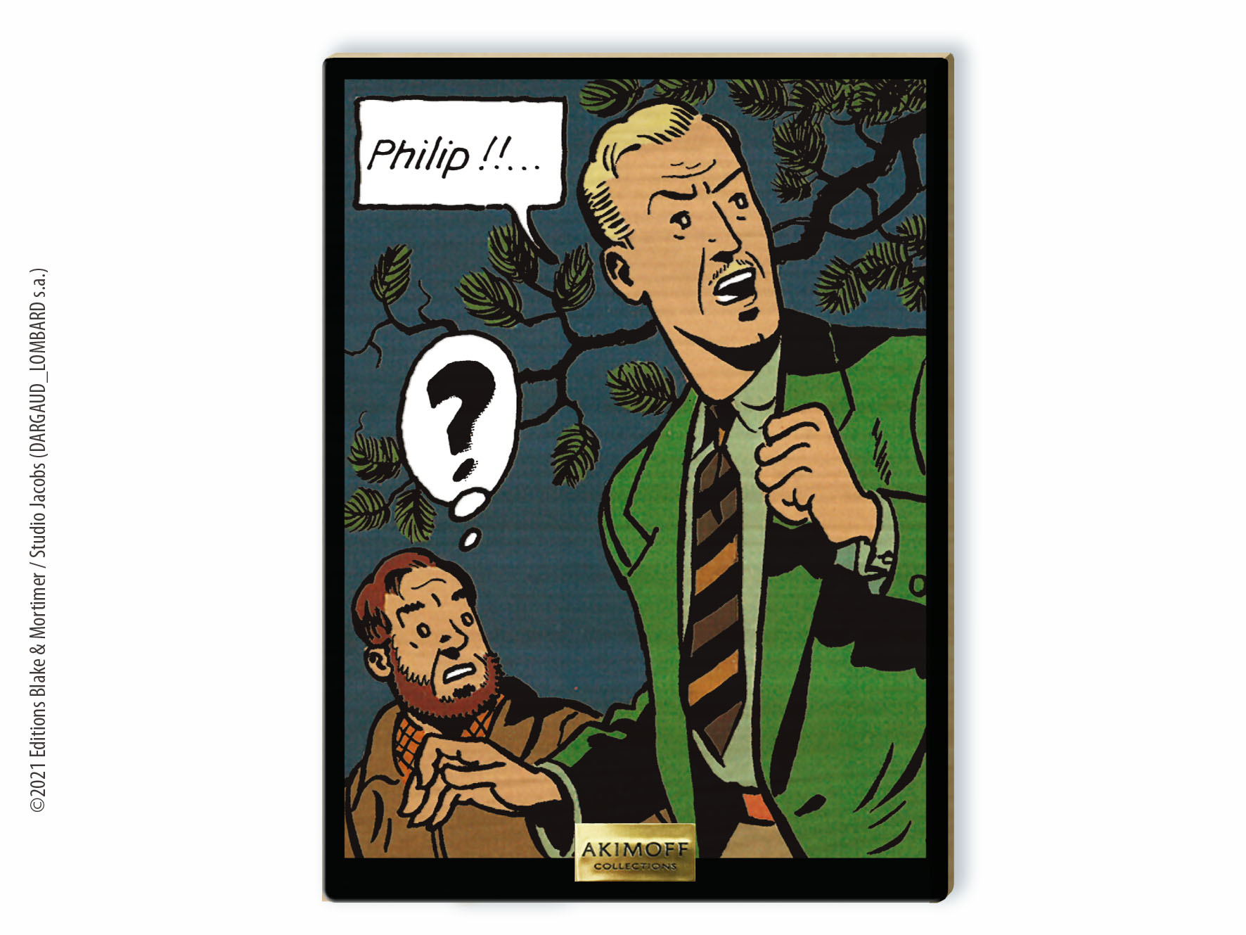 TABLEAU DE COLLECTION EN BOIS BLAKE ET MORTIMER • PHILIP