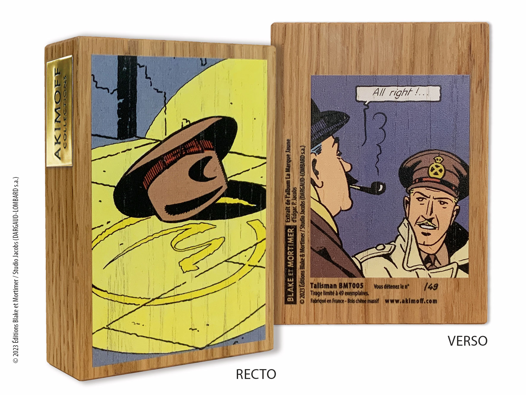 TALISMAN EN CHENE MASSIF BLAKE ET MORTIMER • L'ESPADON