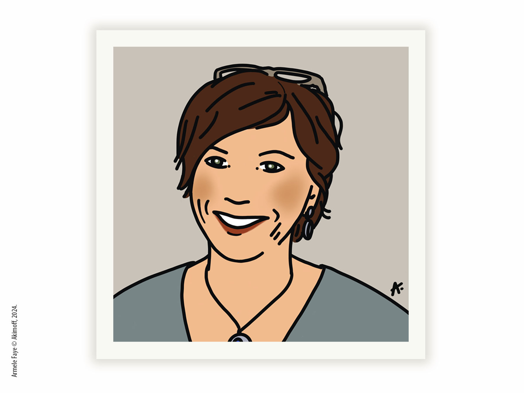 Illustration portrait d'identit en couleur papier fine art